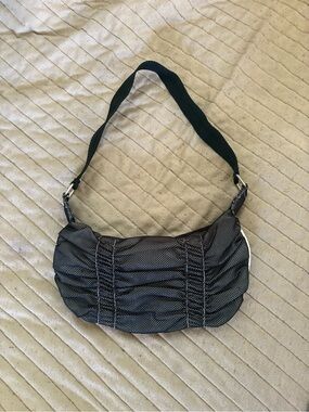 Y2K Black Ruched Shoulder Bag